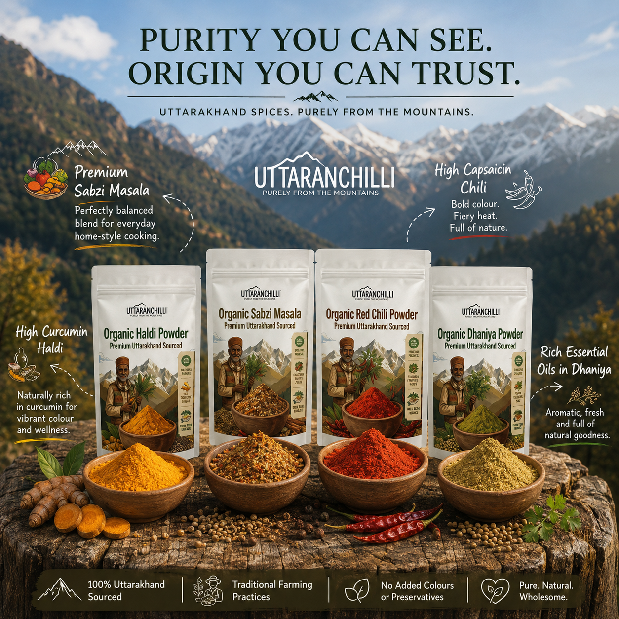 Organic Spices Combo Pack of 4